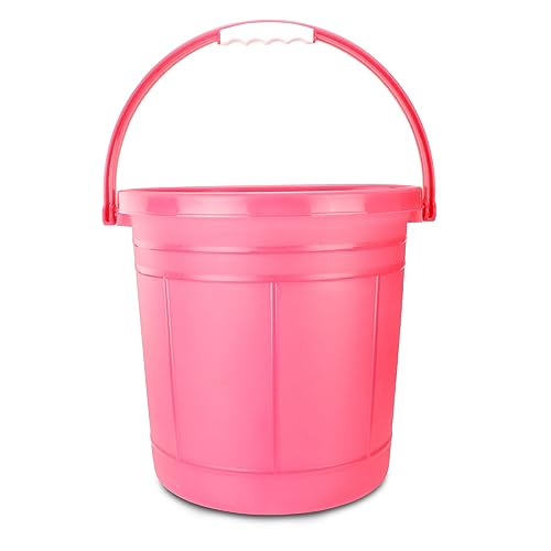 Image of Nayasa Frosty Deluxe Plastic Water Bucket 22L | Bathroom Water Storage Bucket | Lightweight Yet Strong and Rigid | No. 22 Medium | Pink