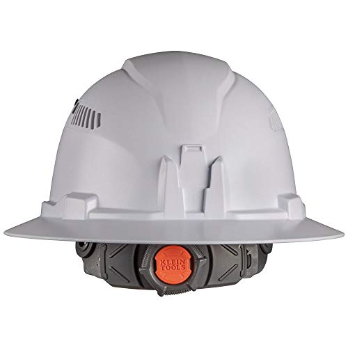 Klein Tools 60407Rl Hard Hat, Rechargeable Headlamp, Vented, Full Brim Style, Padded Self-Wicking Odor-Resistant Sweatband, White, Large #TOP6