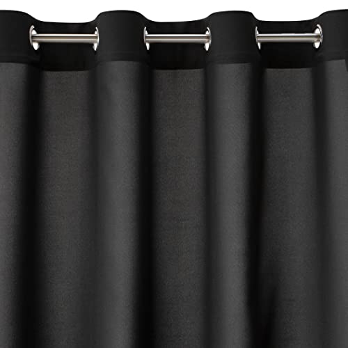 Eurofirany RITA Smooth Plain Modern Curtain with Eyelets - 1 Unit, Bedroom, Living Room, Lounge, Kitchen, 140g m/2, W55 x L69, Black - Image 2