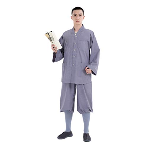 DGXIN Men Buddhist Monk Summer Yoga Taichi Suit