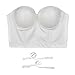 ELLACCI PU Leather Bustier Crop Top Push Up Club Party Women's Corset Top Bra White Small