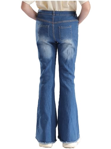 Kids Girls Ripped Flare Jeans Bell Bottoms Denim Pants Casual Wear3