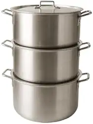 Jogo de Panela Feijoada de Alumínio 3 Peças Reforçado | Panelas Grossas e Caldeirão Grande Linha Profissional – Alta Durabilidade e Condução Térmica Uniforme