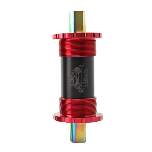 Besportble Road Bike Bottom Bracket Taper Bottom Bracket Ceramics Central Axis Titanium Alloy Square Hole For Bike Mountain Bike Parts 119Mm Red #TOP4