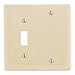 HUBBELL WIRING NPJ113LA Wallplate Midi Toggle 2 Gang Blank Almond