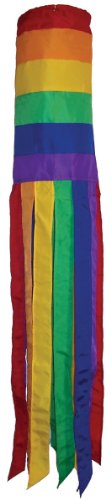 In the Breeze 4111 — Rainbow Column 60-inch Windsock — Colorful, Large Windsock for Patios, Gardens, Pride