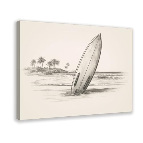 Poster sur toile planche de surf idée cadeau originale 50,8x76,2 cm