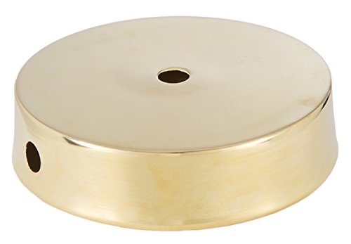Image of B&P Lamp Unfinished Solid Brass Disc Lamp Base, 4 Inch Diameter, Modern Style, 1 /8F Center Hole, Wire Way Hole