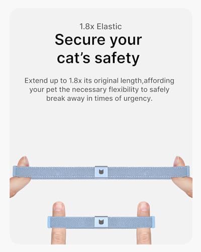 Personalized-ID-Tag-Safety-Cat-Collar59-118-Set-Super-Elastic-Cat-Collar-with-Engraving-Pocket-Tag-Patented-Anti-Choking-Mechanism-Super-LightweightSierra-Blue Personalized ID Tag & Safety Cat Collar(5.9-11.8") Set - Super Elastic Cat Collar with Engraving Pocket Tag, Patented Anti-Choking Mechanism, Super Lightweight(Sierra Blue) - Image 3