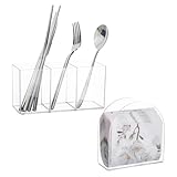Cadeau idéal : ce kit de couverts et porte-serviettes en acrylique est un cadeau pratique pour la famille et les amis ; il les aide à garder leur cuisine ou leur salle à manger organisée ; le design clair est simple et élégant afin qu'il s'adapte à la plupart des goûts ; vous pouvez l'offrir pour une pendaison de crémaillère, un anniversaire ou d'autres occasions spéciales pour montrer votre attention.