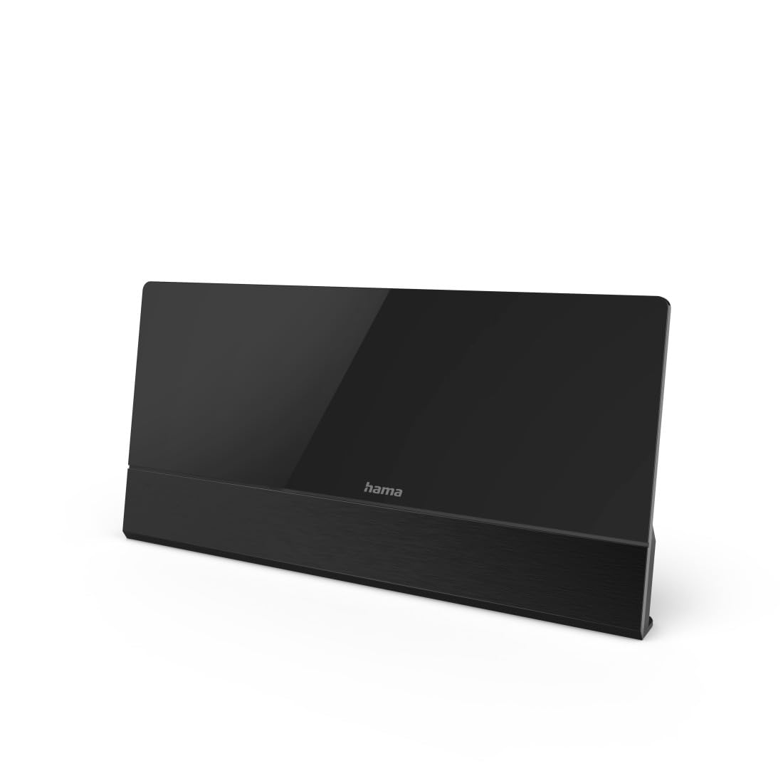 Hama Antenna da camera "Premium", attiva (ricezione di DVBT, DVBT2, antenna da camera per TV, guadagno automatico, filtro LTE 5G, piatto, alimentazione tramite USB), colore nero