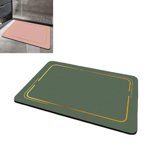 バスマット大判 スマートバスマット お風呂すのこ 風呂マタオル地 現代風 軽奢華 家庭用吸水性、速乾性、柔軟性、滑り止め、保存性、洗浄性があり、更衣室や浴室に適しています (グリーンです,120*80cm)
