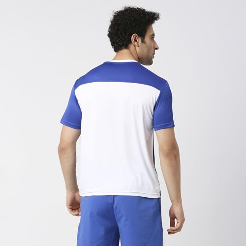 Image of playR x MI Fan Tee 2023 - Men's Solid Regular Fit Half Sleeve T-Shirt, Lightweight, Stylish Cricket Fan Jersey Casual for Training, Outdoor & Match Day Activewear - All Season