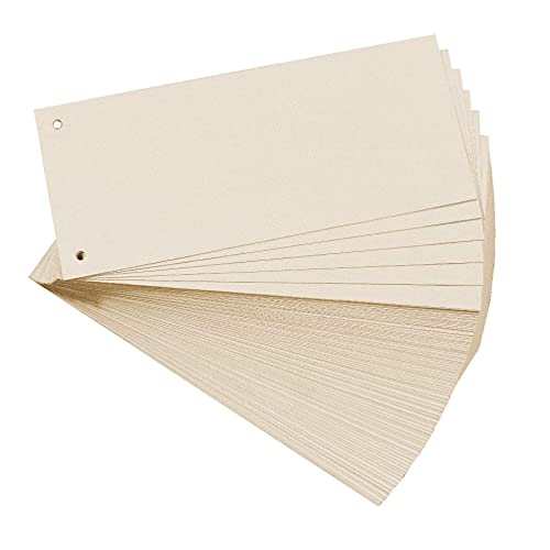Exacompta 13375B 100er Pack Premium Karton-Trennstreifen. 10,5 x 24 cm chamois. Für eine übersichtliche Anblage Ihrer Dokumente. Trennlaschen Trennblätter Ordner Register