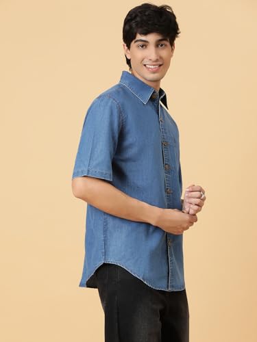 Image of KOTTY Men's Textured Casual Shirt - Long Sleeve||Button-Down Collar||Classic Fit
