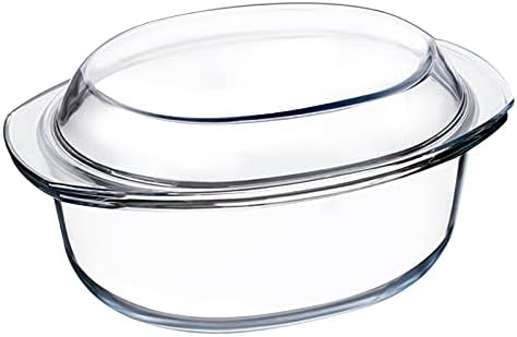 Mini-1 QT Oval Glass Casserole Dish With Lid, (Single Serving) Glass small casserole dish with lid, Glass Casseroles With Glass Lids, Microwavable Glass Casseroles Dishes, Glass Dish with Glass Lid