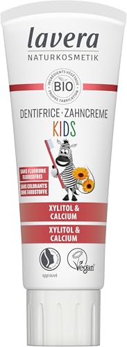 Dentifrice lavera Kids SANS FLUORURE - sans colorant - protège les dents de lait - doux et fruité - calendula - 75ml