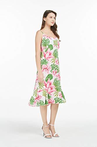 Image of Women's Hawaiian Mermaid Ruffle Dress Signature Prints | Mermaid Silhouette; Ruffle Hem; Soft Rayon Fabric; Signature Floral Prints; Resort Vacation Style