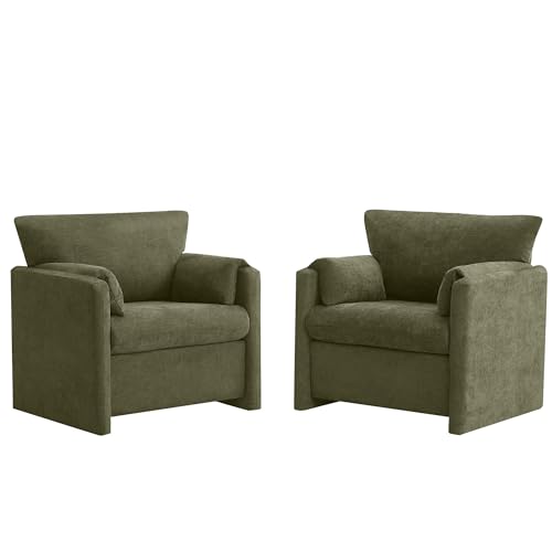 Oversized Modern Chenille Armchair for Living Room