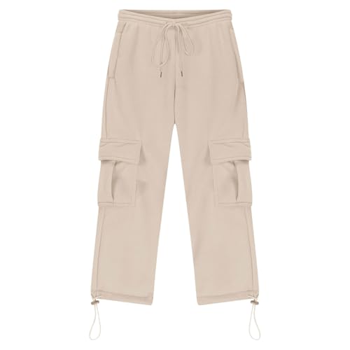 Boys Cargo Sweatpants Baggy Fleece Straight Leg Joggers Pants Elastic Waist Athletic Workout Sweat Pants with Pockets3