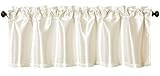 Aiking Home Solid Faux Silk Window Valance, Ivory-Size 56''x16''