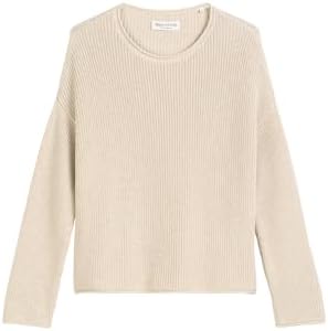 Marc OߴPolo Damen Strickpullover mit U-Boot-Ausschnitt Oversize Fit, Blau (Deep Night Blue), L