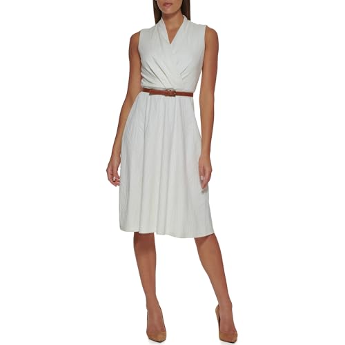 Tommy Hilfiger Damen Mini Houndstooth Knit Dress Kleid, Elfenbein, 34