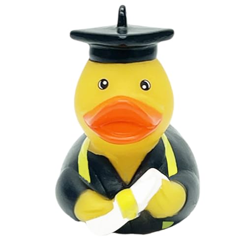 GXGM Patitos de goma, pato de baño con gorro de graduado y pergamino, idea de regalo original y divertida, 1 pieza
