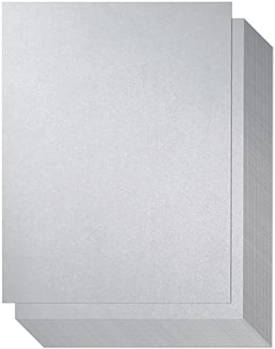 Grey Metallic Cardstock Paper for Scrapbooking (8.5 x 11 in, 96 Sheets)