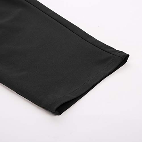 Grace Karin Women's Pull-On Pant Elastic Waist Straight Leg Pant Trouser Black L #TOP5