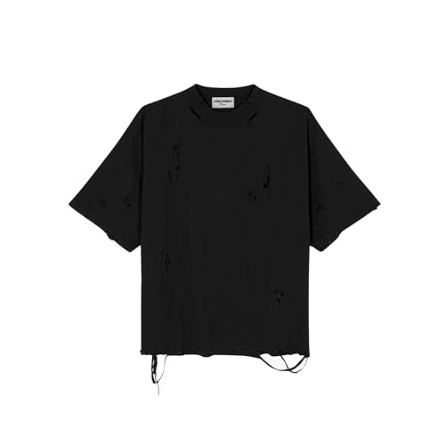 Men's Distressed Casual Oversized Heavyweight Drop Shoulder Garment Dye T-Shirt Tee Short Sleeve