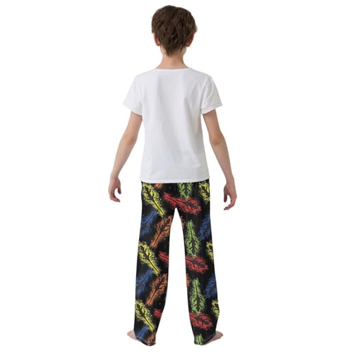 ZZXXB Colorful Gecko Boys Long Pants Soft Trousers Elastic Waist Kids Lounge Bottoms with Pockets S-XL3