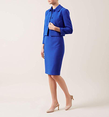 HOBBS LONDON Womens Three Button Cropped Blazer Bright Cobalt, 8