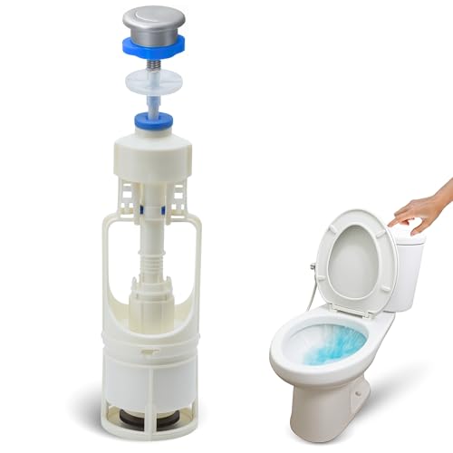 Mecanismo de descarga para WC, Válvula Descarga Inodoro, Descargador WC universal, Apto para cualquier tipo de cisterna estándar con pulsador de descarga interrumpible para ahorrar agua, interrumpible