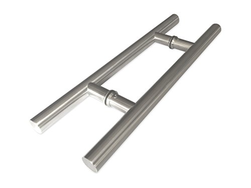Modern & Contemporary Double-Sided Ladder Style Push-Pull Stainless Door Handle (16 Inches/406Mm) For Steel, Aluminum And Glass Doors, Brushed Stainless Steel Finish (16 Inch, Satin Stainless Steel) #TOP3