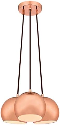 61020 Three-Light Indoor Cluster Pendant, High Gloss Copper Finish