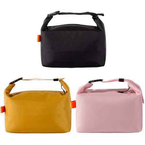 3 bolsas isotérmicas para el almuerzo, bolsa plegable para el almuerzo, función de retención de frío/calor para fiambrera, portátil, bolsa de pícnic, bolsa térmica aislada para playa, trabajo, viajes