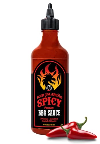 Underwood Ranches Red Jalapeno Spicy BBQ Sauce - Made with Red Jalepenos, NO Tomato, NO Ketchup, BBQ Sauce for Wings, Chicken, Beef, Pork, Seafood, Noodles, and More - 17oz (482g)