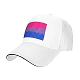 Bisexual Flag-Baseball Cap Unisex Adult Vintage Washed Hat Denim Adjustable Baseball Hats White - CCC