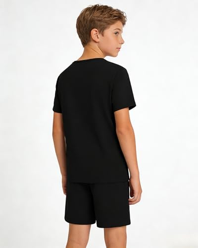 Image of Cakaner Tween Boys Summer Clothes 2 Piece Short Sleeve Graphic T-Shirt and Shorts Casual Outfit Set Size 7-14