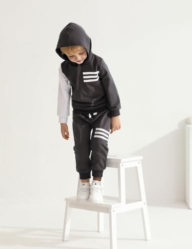 Image of Toddler Boy Clothes Long Sleeve Hoodie Sweatsuits Tops and Pants 2Pcs Boys Fall Winter Outfits Set