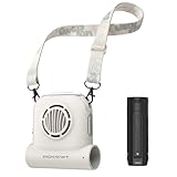 InoKraft Freihändiger Clip-Ventilator, tragbarer Ventilator mit 4Ah Wechselakku, 49 ft/s Turbo Fan, Trail Clip-On Ventilator für Taille & Rucksack, Camping Ventilator für Wandern & Outdoor, Weiß