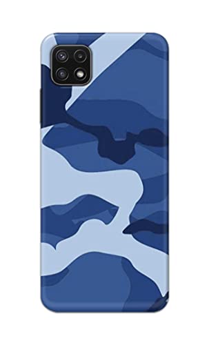 Image of Printed Hard Back Cover Case for Samsung Galaxy A22 5G | A22s 5G | Samsung F42 5G Back Cover (Army Blue Pattern) -1302