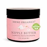 Irene Organics Organic Nipple Balm – Lanolin-Free Nipple Cream for Breastfeeding Moms – Natural Relief for Dry, Cracked Nipples – Safe for Nursing & Pumping, 2oz