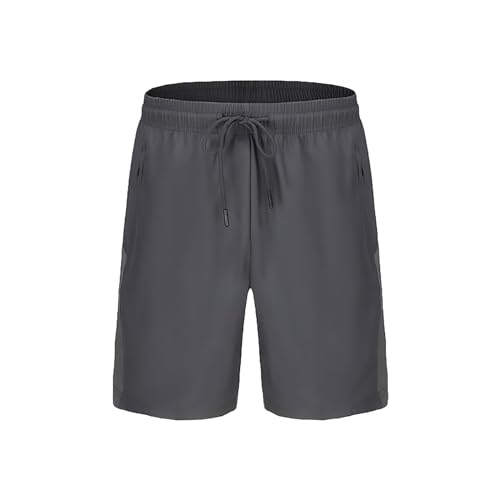 Herr-sommarmode, avslappnat, för snörning, ofodrade, strandshorts, strandbyxor, korta byxor, herrträning, GRÅ, 4XL