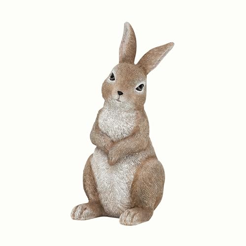 Loberon Deko-Hase Milli handbemalt detailreich gestaltet niedliche Dekofigur Osterhase Osterdekoration Ostern Tierfigur Polyresin braun