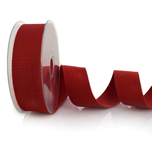 Trimz Cotton Webbing - Dark Red - 25mm x 5m