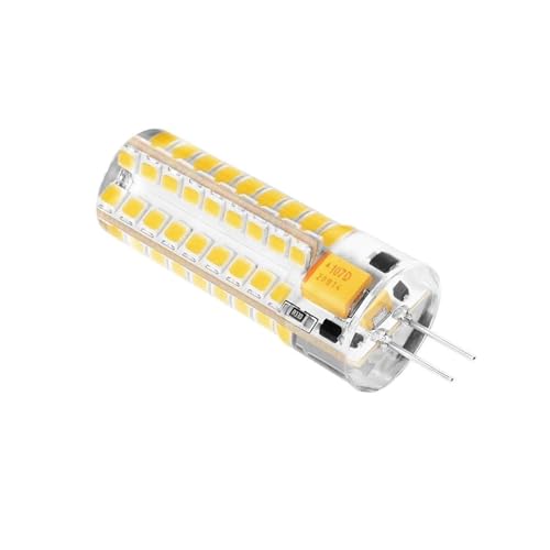 7W G4 LED Bombilla de Silicona ACD 12V JC Tipo T3 G4 Bi-Pin Base LED Iluminación LED Suave Blanco Cálido No-Parpadeo Regulable 4PC 7W-Warmwhite