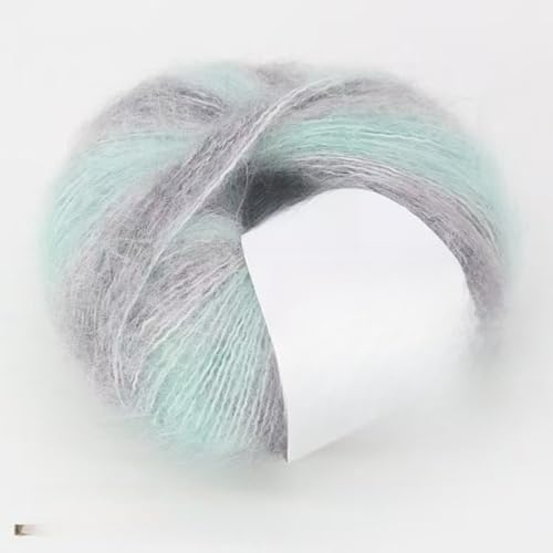 毛糸 モヘア グラデーション毛糸 カラフル 編み糸 1玉25g/5玉セット コットン 毛糸 ふわふわ 並太 織り楽 DIY ハンドメイド バッグ 装飾 ヘアピン 手袋 マフラー帽子のショール (#19)のサムネイル