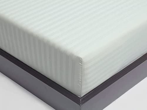 Crown Collection CC_FS_WST_Q Premium Quality 600-Thread-Count 100% Egyptian Cotton 1 Piece Fitted Sheet With 12 Inch Deep Pocket 60X80 Queen Size Damask thumb #1